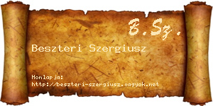 Beszteri Szergiusz névjegykártya